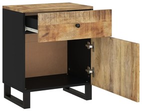 vidaXL Κομοδίνο 50x33x60 εκ. Μασίφ Ξύλο Μάνγκο &amp; Επεξεργασμένο Ξύλο