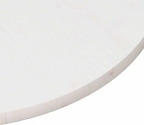 vidaXL Επιφάνεια Τραπεζιού Στρογγυλή Λευκή Ø90x3 εκ. Μασίφ Ξύλο Πεύκου