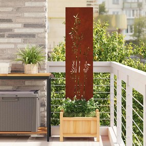 VidaXL Οθόνη Ιδιωτικότητας Κήπου Floral Σκ rusty 32 χ 140 εκ