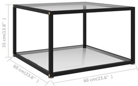 vidaXL Τραπεζάκι Σαλονιού Διαφανές 60 x 60 x 35 εκ. από Ψημένο Γυαλί