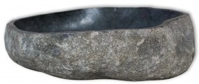 vidaXL Έπιπλο Μπάνιου με Νιπτήρες River Stone από Μασίφ Ξύλο Teak