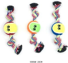 Παιχνίδι σκύλου σχοινί με μπάλα - 23cm - 12pcs - 550568