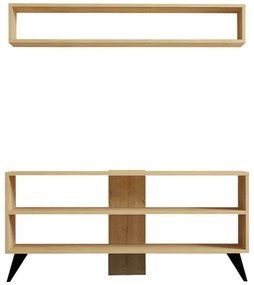 Σύνθετο σαλονιού Prestige pakoworld σε oak απόχρωση 120x29,6x50εκ