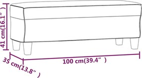 vidaXL Πάγκος Μπορντό 100x35x41 εκ. Υφασμάτινος