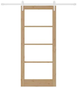 vidaXL Ολισθητή Πόρτα Καφέ 86 x 198.5 cm Ξύλο και μέταλλο