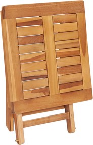 vidaXL Ξαπλώστρα από Μασίφ Ξύλο Teak με Τραπέζι και Μαξιλάρι