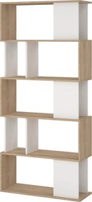 Maze βιβλιοθήκη  80x29,5x173,5εκ. Jackson Hickory / Λευκό