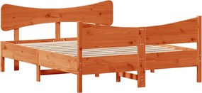 vidaXL Σκελετός Κρεβ. Χωρίς Στρώμα Καφέ Κεριού 150x200 εκ Μασίφ Πεύκο
