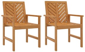 Καρέκλες Τραπεζαρίας Κήπου 2 τεμ. από Μασίφ Ξύλο Ακακίας - Καφέ