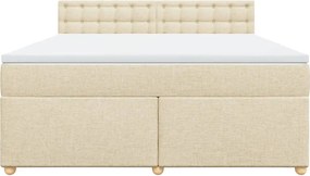 vidaXL Κρεβάτι Boxspring με Στρώμα Κρεμ 180x200 εκ. Υφασμάτινο