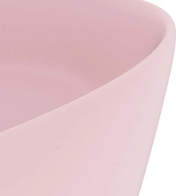 vidaXL Νιπτήρας Πολυτελής Στρογγυλός Ροζ Ματ 40 x 15 εκ. Κεραμικός