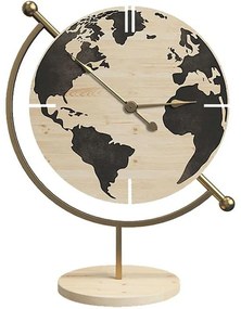 Ρολόι Επιτραπέζιο Globe 125-222-339 22,5x12x30,5cm Multi Μέταλλο,Ξύλο