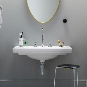 GSI Classic 8731 White Πορσελάνινος Extraglaze Νιπτήρας Μπάνιου Επίτοιχος Κρεμαστός 60x46 cm