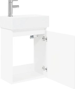 vidaXL Μονάδα μπάνιου με βρύση Λευκό 45,5 x 22,5 x 84 εκ