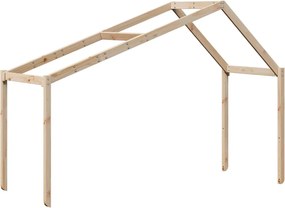 vidaXL Υπερυψ. Κρεβάτι Λευκό 80x200 εκ. Μασίφ Πεύκο με Σκάλα / Οροφή