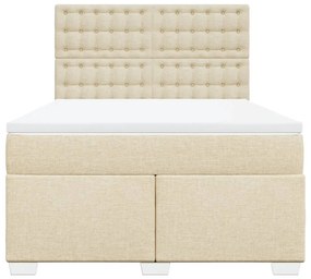 vidaXL Κρεβάτι Boxspring με Στρώμα Κρεμ 160x200 εκ. Υφασμάτινο