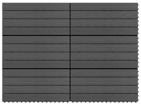 vidaXL Πλακάκια Deck 6 τεμ. Μαύρα 60 x 30 εκ. 1,08 μ² από WPC