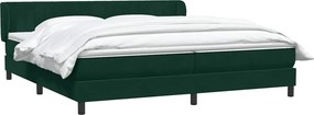 vidaXL Box Spring κρεβάτι με στρώματα σκούρο πράσινο Βελούδινο