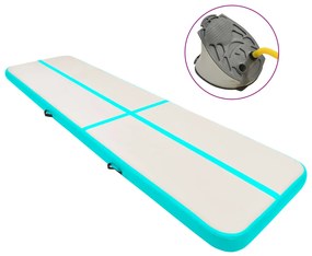 vidaXL Στρώμα Ενόργανης Φουσκωτό Πράσινο 800x100x20 εκ. PVC με Τρόμπα