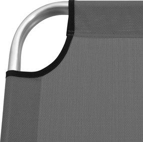 vidaXL Ξαπλώστρα Ψηλή Πτυσσόμενη για Ηλικιωμένους Γκρι Αλουμινίου