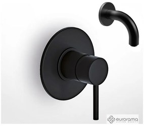 Eurorama TONDA Μίκτης εντοιχισμού 1 εξόδου &amp; Στόμιο επίτοιχο 10εκ Φ24mm Black Matt