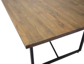 Τραπέζι Dallas 231, Καφέ, Μαύρο, 76x100x250cm, 49 kg, Ξύλο, Μέταλλο, Ξύλο: Ξύλο Teak | Epipla1.gr