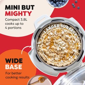 Instant Pot Classic Mini 140800801, 800W, 3.8 l, 7 προγράμματα, αγαπημένα κουμπιά, οθόνη LCD, Ανοξείδωτο, Λευκό