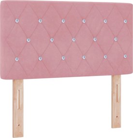 vidaXL Κρεβάτι box spring με στρώμα Ροζ 80 x 200 cm Βελούδο