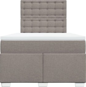 vidaXL Κρεβάτι Boxspring με Στρώμα Taupe 120x200 εκ. Υφασμάτινο