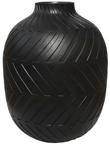 Βάζο Ανάγλυφο 06-00-94714 Φ34x45cm Black Marhome Υαλοβάμβακας