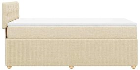 vidaXL Κρεβάτι Boxspring με Στρώμα Κρεμ 100 x 200 εκ. Υφασμάτινο
