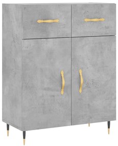 vidaXL Ντουλάπι Γκρι Σκυροδέματος 69,5x34x180 εκ. Επεξεργασμένο Ξύλο
