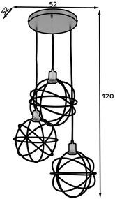 Κρεμαστό φωτιστικό οροφής Olinto 3φωτο