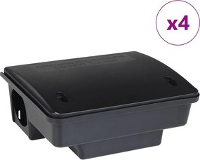vidaXL Ποντικοπαγίδες 4 τεμ. Μαύρες 23x19x9,5 εκ.