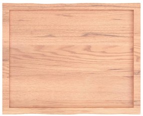 vidaXL Επιφ Τραπεζιού Αν Καφέ 80x60x(2-4)εκ. Ακατέργ. Μασίφ Ξύλο Δρυός