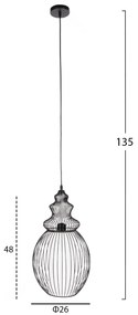 ΦΩΤΙΣΤΙΚΟ ΟΡΟΦΗΣ HM4184 ΜΑΥΡΟ 26x26x48 εκ. - 0537133 - HM4184