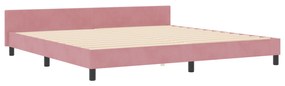 vidaXL Κρεβάτι με Βελούδο Ροζ  200x200 cm