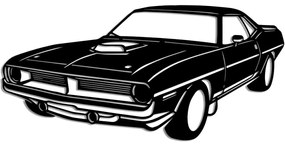 Διακοσμητικό Τοίχου Plymouth Barracuda 1970 891TNL3416 60x29cm Black Wallity Μέταλλο