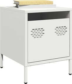 vidaXL Κομοδίνο Λευκό 35x39x43,5 εκ. από Χάλυβα