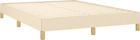 vidaXL Σκελετός Κρεβατιού Χωρίς Στρώμα Κρεμ 140x200 εκ.Υφασμάτινο