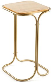 Τραπεζάκι Βοηθητικό 247HFM1139 30x30x52cm Natural-Gold
