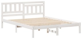 vidaXL Σκελετός Κρεβατιού Λευκό 140 x 200 cm Συμπαγές ξύλο πεύκου