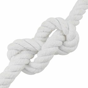 vidaXL Κωτόσχοινo 20 mm 100 m Λευκό 100% Βαμβάκι