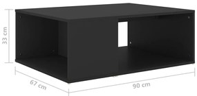vidaXL Τραπεζάκι Σαλονιού Μαύρο 90 x 67 x 33 εκ. Επεξεργασμένο Ξύλο