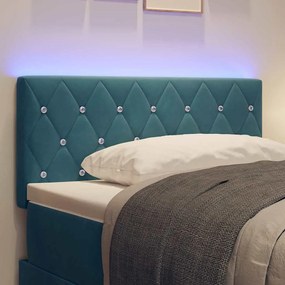vidaXL Κεφαλάρι LED με φώτα λωρίδας LED Σκούρο Μπλε 100 cm Βελούδο