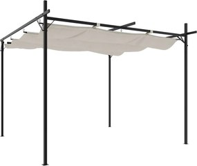 vidaXL Πέργκολα με Πτυσσόμενη Οροφή Κρεμ 295 x 292 x 230 εκ.