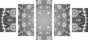 Εικόνα 5 τμημάτων πανέμορφη Μάνταλα με δαντέλα σε μαύρο & άσπρο - 100x50