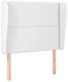 Κεφαλάρι με Πτερύγια Λευκό 103x23x118/128 εκ. Συνθετικό Δέρμα 3117901