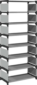 vidaXL Ράφι παπουτσιών 8-βαθμίδων γκρι 54x28x124 cm μη υφασμένο ύφασμα