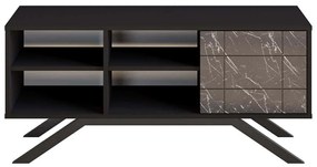 Έπιπλο Τηλεόρασης North 788DEC4037 130x58,6x38,6cm Marble Effect Black